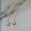 Purple Baroque Pearl Threader Earrings