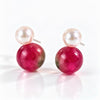 Baie Rose Tourmaline Pearl Earrings