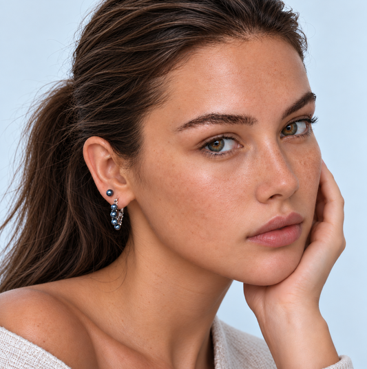 Nacre Noire Pearl Stud Earrings