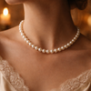 Iris Clasp Pearl Necklace