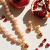 Grenade Rosée Pomegranate Pearl Earrings