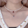 Hearts Zircon Pearl Necklace