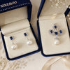 Royal Blue Pearl Earrings