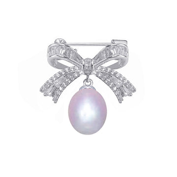 Moonlight Bow Pearl Brooch