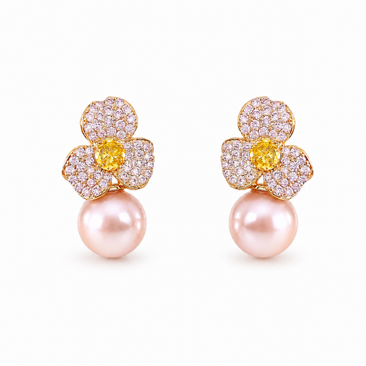 Ballet Rosé Camellia Earrings