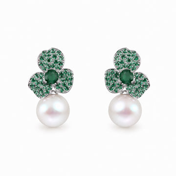 Émeraude Camellia Earrings