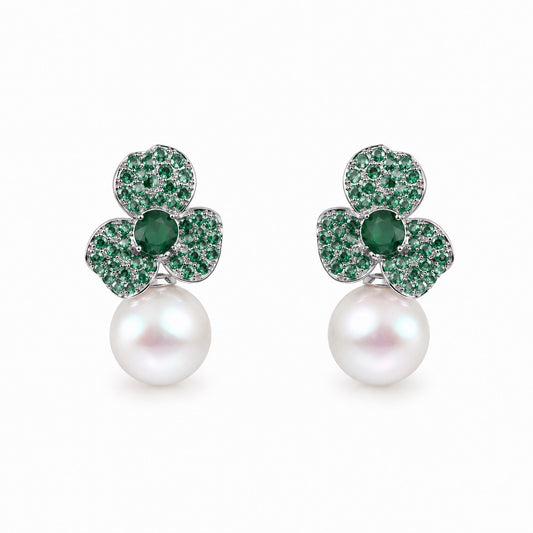 Émeraude Camellia Earrings