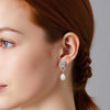 Silver Leopard Pearl Stud Earrings