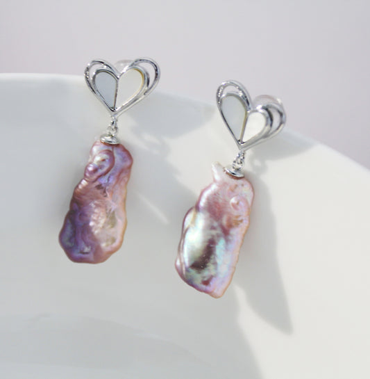 Pink Lute Pearl Earrings Collection