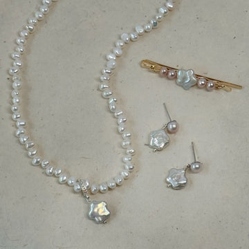 Starry Pearl Sterling Silver Necklace