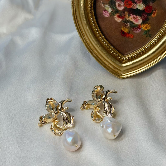 Bauhinia Blossom Baroque Pearl Earrings