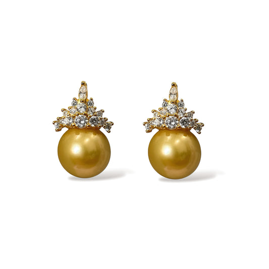 Solara golden Pearl Earrings