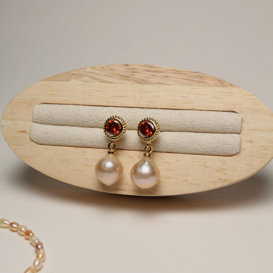 Crimson Grace Pearl Earrings