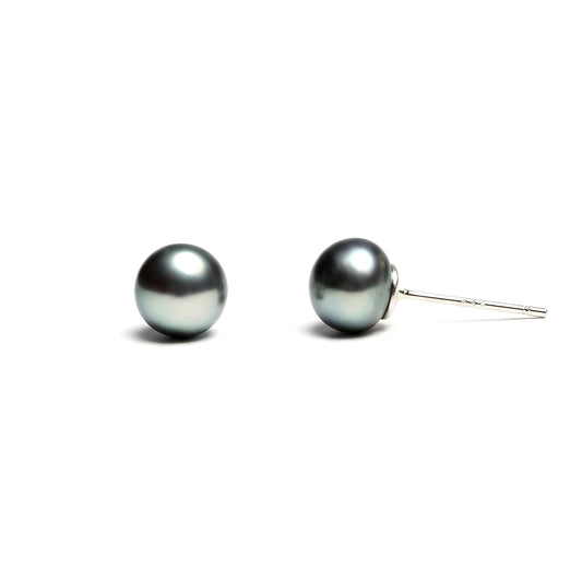 Noir Tide Pearl Studs Earrings
