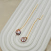 Purple Baroque Pearl Threader Earrings