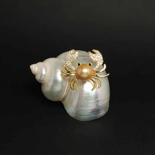 Golden Tide Crab Brooch