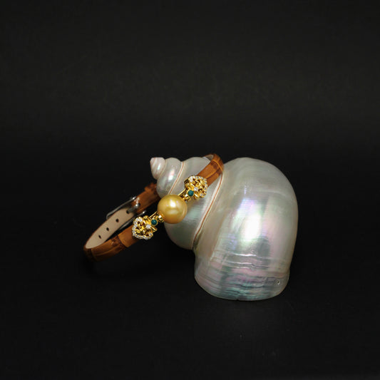 Gold Pearl Time Bracelet