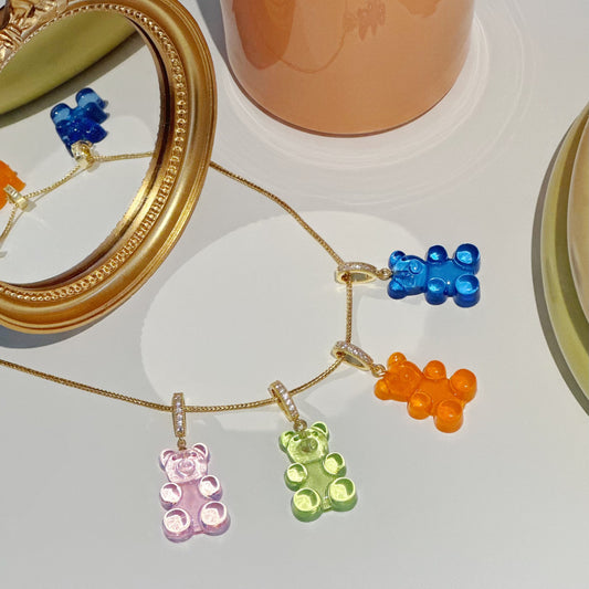 Shell Bead Necklace And Gummy Bear Pendant