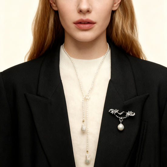 Lumière Vine Pearl Brooch by NINEMOO – product view 5