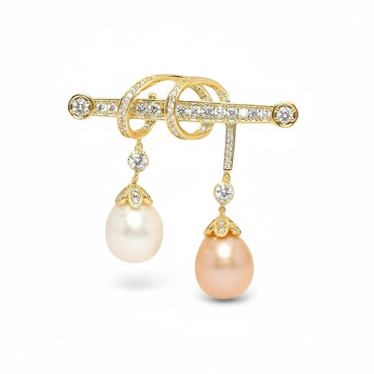 Chatsworth Pearl Brooch – Gold