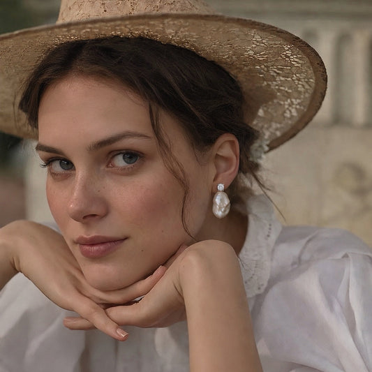 Gleaming Baroque Pearl Silver Earrings
