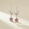 Moonlit Bloom  Violet Star Pearl Earrings
