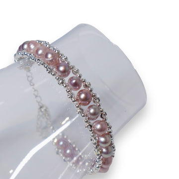 Rosy Pearl Woven Grace Bracelet