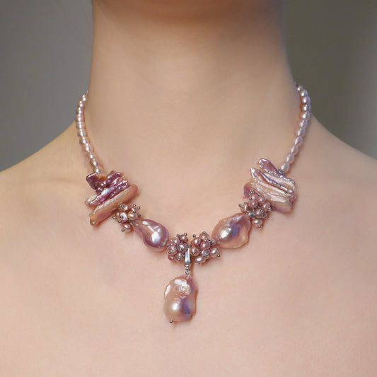 Blush Bloom Pearl Necklace