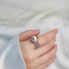 Silver Purple Baroque Pearl Open Ring