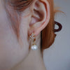 Zirconia Accent Pearl Drop Earrings