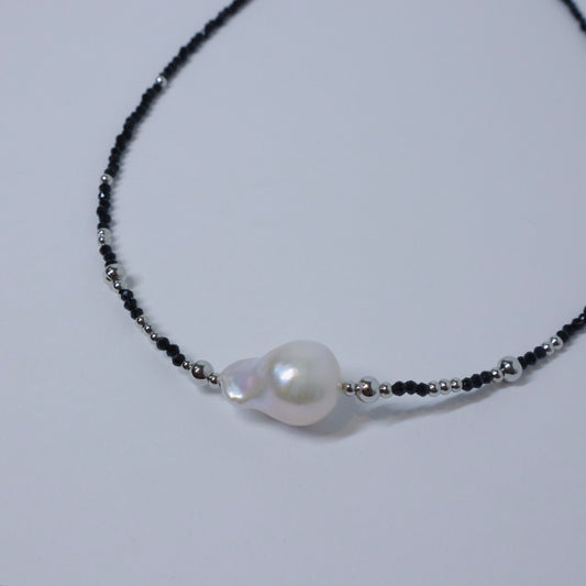 Black Spinel Baroque Pearl Necklace