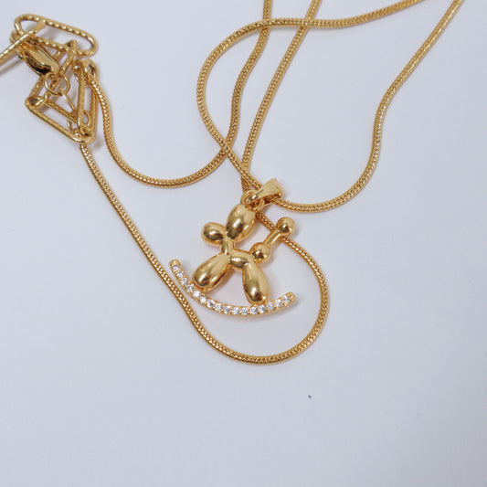 Golden Balloon Dog Necklace