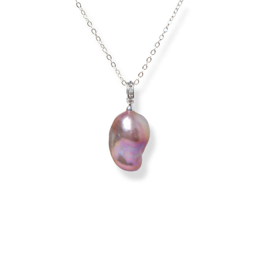 Aurora Pink Baroque Pearl Necklace