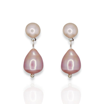 Pink Pearl Sterling Silver Earrings