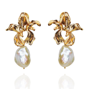 Bauhinia Blossom Baroque Pearl Earrings