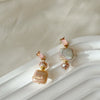Pink Perfume Bottle Pearl Drop Earrings