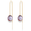 Purple Baroque Pearl Threader Earrings