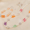 Crystal Bear Pearl Necklace