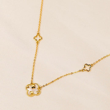 Lucky Clover Pearl Necklace