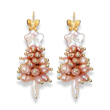 Sophisticated Pearl Christmas Tree Earrings