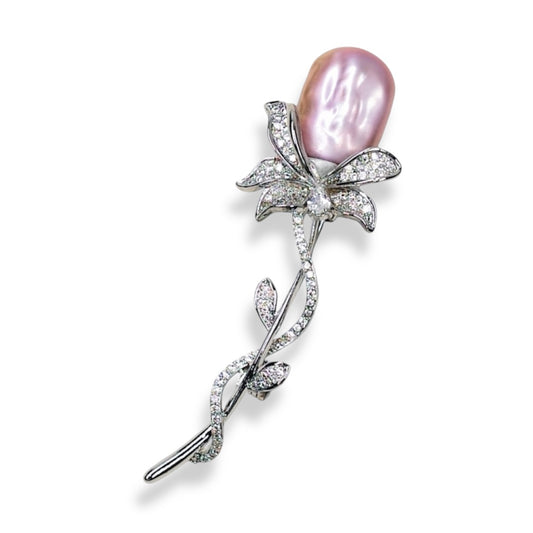 Rosebud Bloom Brooch (Gold & Silver）