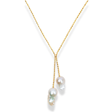 Double Drop Baroque Pearl Necklace