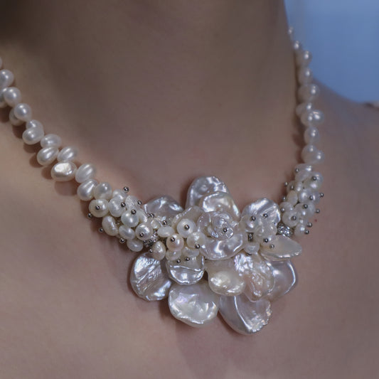 Petal Bloom Pearl Necklace