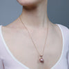 Purple Luxe 12mm Pearl Pendant Golden Necklace