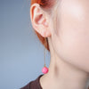 Rose Rhodochrosite Threader Earrings