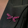 Rosy Glimmer Dragonfly Pearl Brooch
