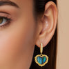 Ivory Heart Zircon Earrings