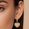 Ivory Heart Zircon Earrings