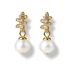 Zirconia Accent Pearl Drop Earrings