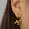 Golden Balloon Dog Hoops Earrings
